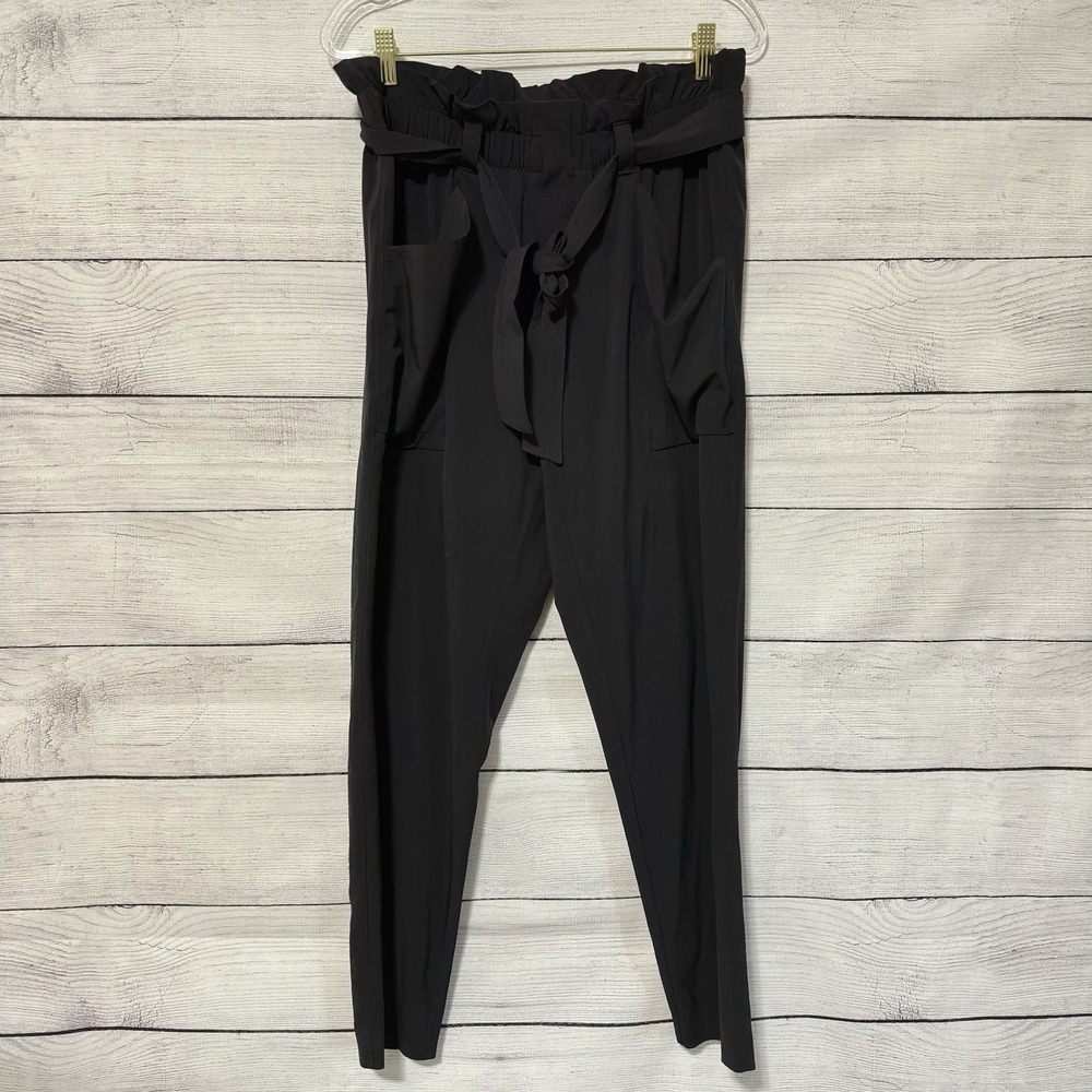 Athleta Women's Skyline Black Pant‎ High-Rise Belted Size 8 Stretchy Business - Picture 2 of 8